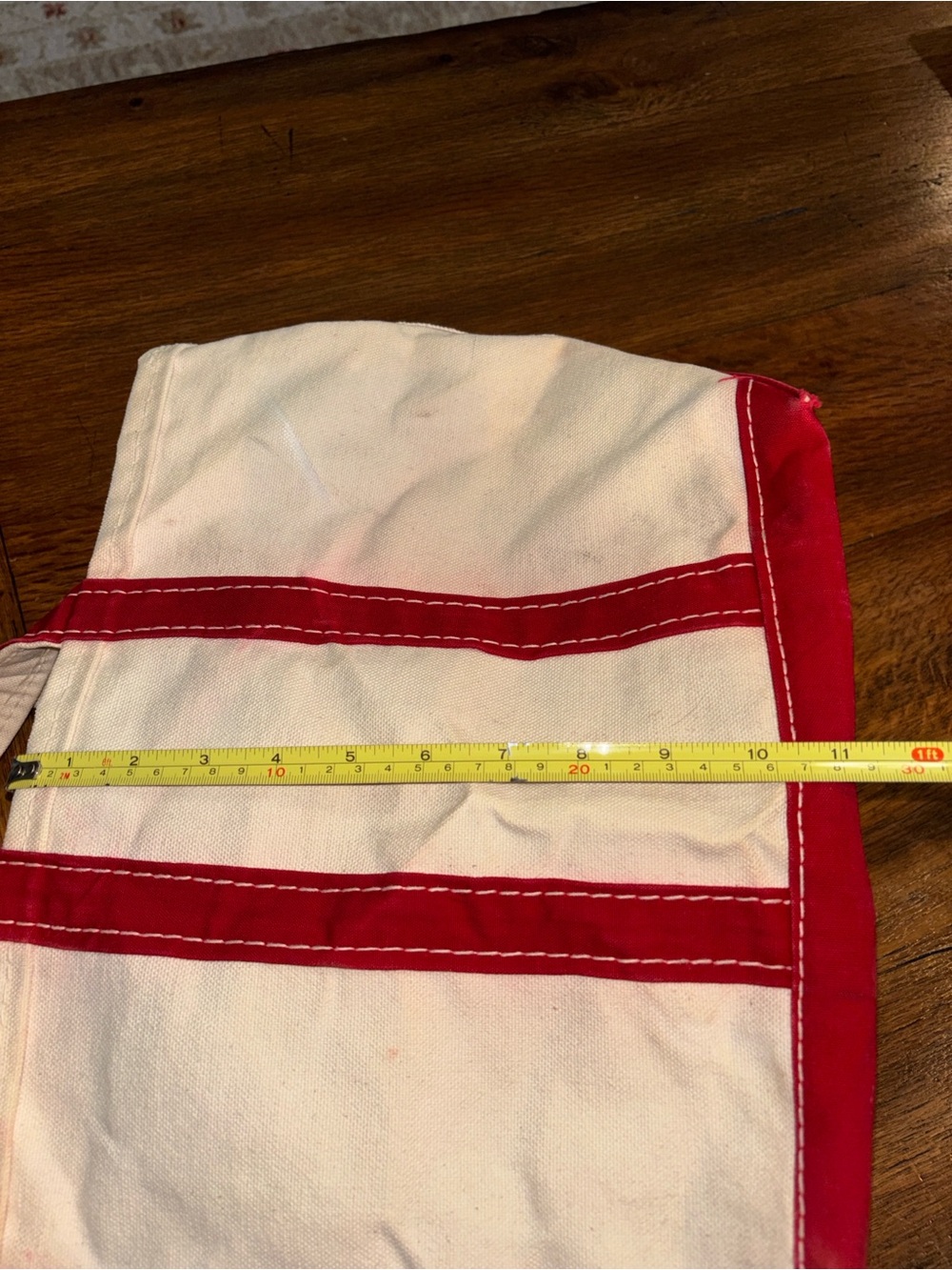 LL Bean Vintage 80s Boat and Tote Bag with Red Trim - Picture 15 of 16